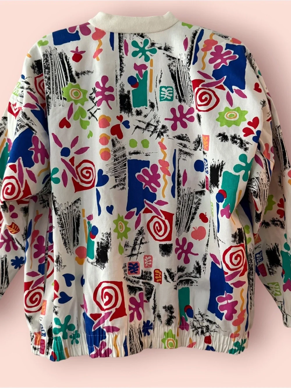 Vintage 80s Abstract Print Jacket & Vest Matching Set